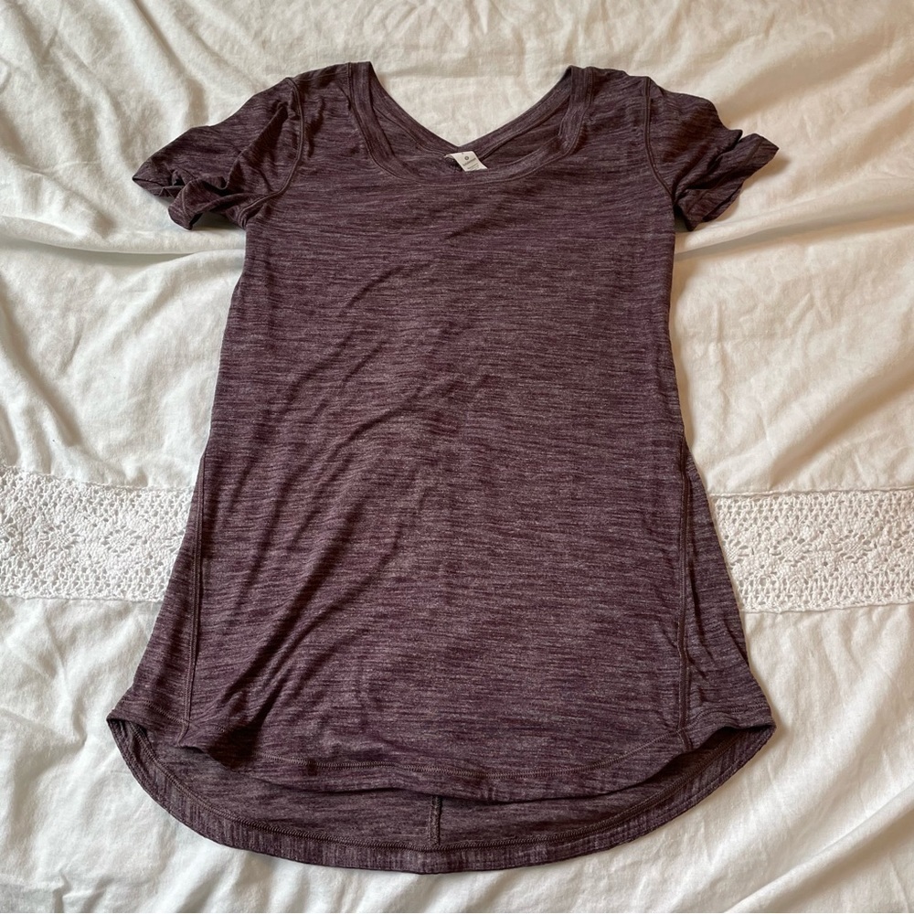 Lululemon SZ 2 Intensi-Tee Heathered Black Cherry